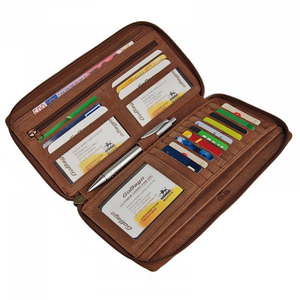 Tickettasche Reise Organizer RFID Reisebrieftasche Leder Reiseorganizer 40003