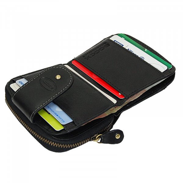 Kompakte Luxus-Damenbörse Leder Geldbörse mit Kreditkartenfächer aus Premium Rindsleder 50031