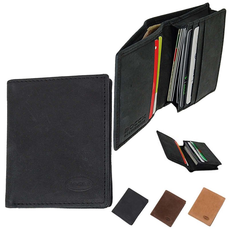 Kreditkartenetui Leder Kartenbox Kreditkartenbörse mit Scheinfach Vintage 40026