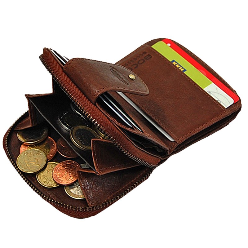 Kompakte Luxus-Damenbörse Leder Geldbörse mit Kreditkartenfächer aus Premium Rindsleder 50031